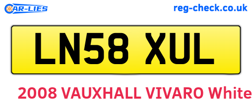 LN58XUL are the vehicle registration plates.