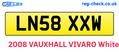 LN58XXW are the vehicle registration plates.