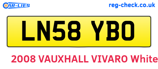 LN58YBO are the vehicle registration plates.