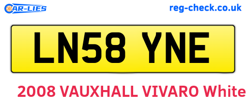 LN58YNE are the vehicle registration plates.