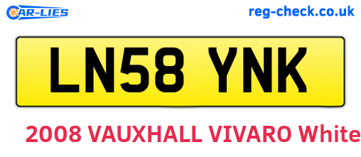 LN58YNK are the vehicle registration plates.