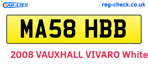 MA58HBB are the vehicle registration plates.