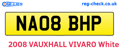 NA08BHP are the vehicle registration plates.
