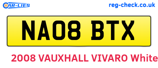 NA08BTX are the vehicle registration plates.