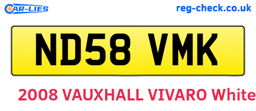 ND58VMK are the vehicle registration plates.