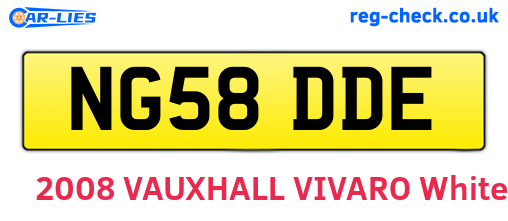 NG58DDE are the vehicle registration plates.
