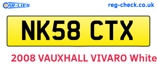 NK58CTX are the vehicle registration plates.