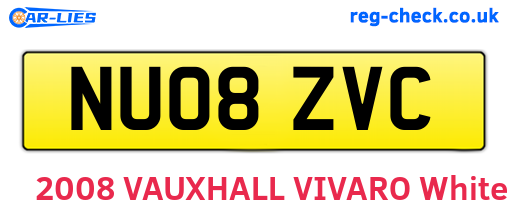 NU08ZVC are the vehicle registration plates.