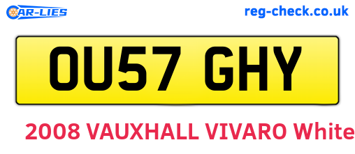 OU57GHY are the vehicle registration plates.