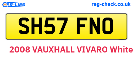 SH57FNO are the vehicle registration plates.