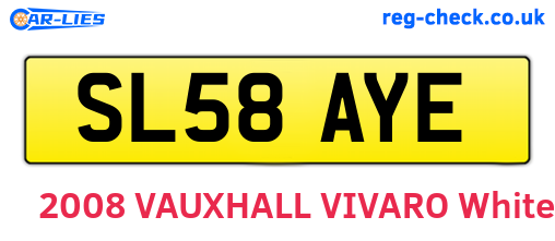 SL58AYE are the vehicle registration plates.