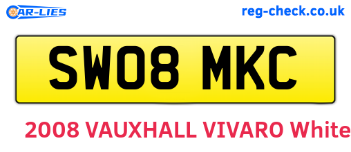 SW08MKC are the vehicle registration plates.