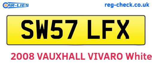 SW57LFX are the vehicle registration plates.