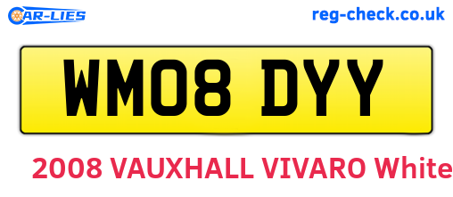 WM08DYY are the vehicle registration plates.