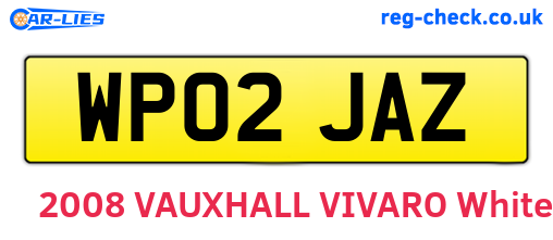 WP02JAZ are the vehicle registration plates.
