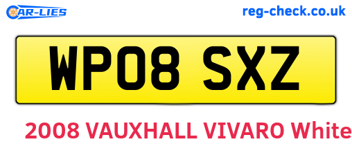 WP08SXZ are the vehicle registration plates.