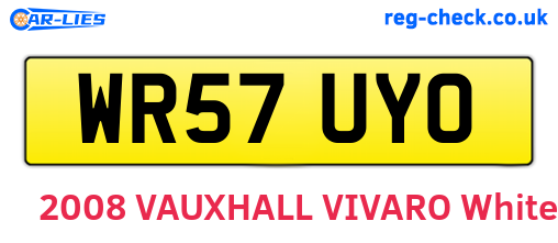 WR57UYO are the vehicle registration plates.