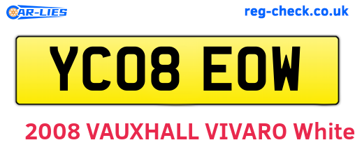 YC08EOW are the vehicle registration plates.