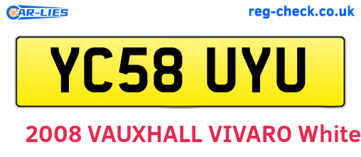 YC58UYU are the vehicle registration plates.