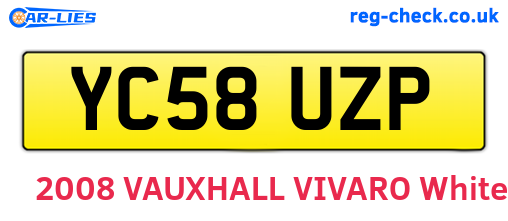 YC58UZP are the vehicle registration plates.