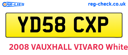 YD58CXP are the vehicle registration plates.