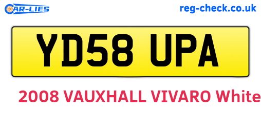 YD58UPA are the vehicle registration plates.