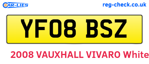YF08BSZ are the vehicle registration plates.