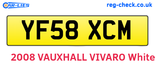 YF58XCM are the vehicle registration plates.