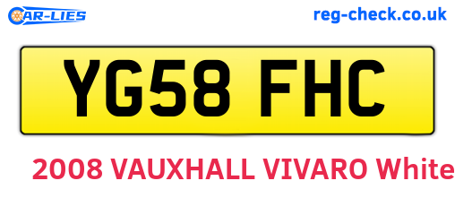 YG58FHC are the vehicle registration plates.