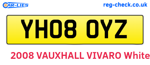 YH08OYZ are the vehicle registration plates.
