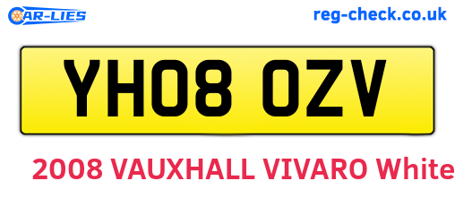 YH08OZV are the vehicle registration plates.