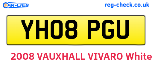 YH08PGU are the vehicle registration plates.