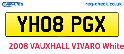 YH08PGX are the vehicle registration plates.