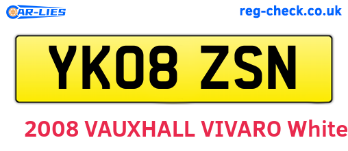 YK08ZSN are the vehicle registration plates.