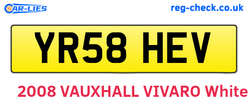 YR58HEV are the vehicle registration plates.