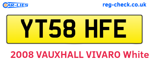 YT58HFE are the vehicle registration plates.