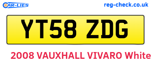 YT58ZDG are the vehicle registration plates.