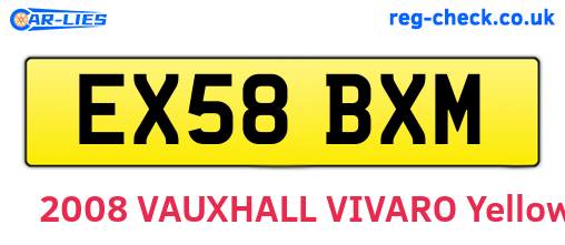EX58BXM are the vehicle registration plates.