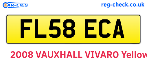 FL58ECA are the vehicle registration plates.