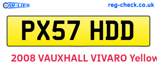 PX57HDD are the vehicle registration plates.