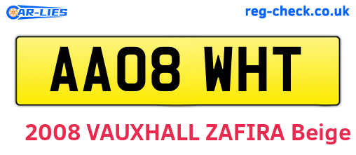 AA08WHT are the vehicle registration plates.