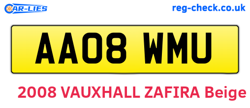 AA08WMU are the vehicle registration plates.