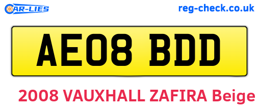 AE08BDD are the vehicle registration plates.