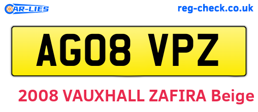 AG08VPZ are the vehicle registration plates.