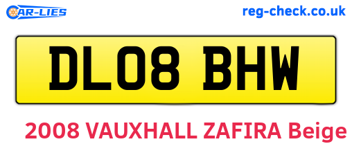 DL08BHW are the vehicle registration plates.