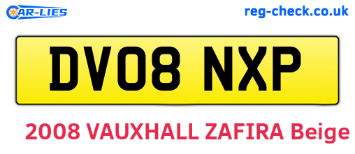 DV08NXP are the vehicle registration plates.