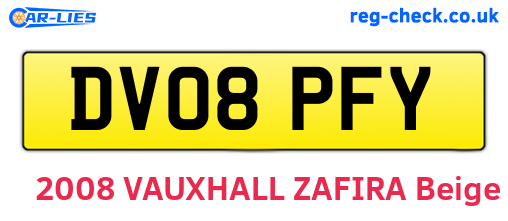 DV08PFY are the vehicle registration plates.
