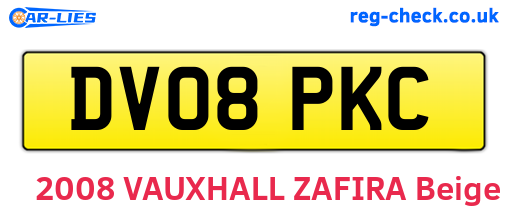 DV08PKC are the vehicle registration plates.