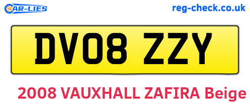 DV08ZZY are the vehicle registration plates.