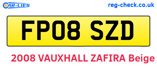 FP08SZD are the vehicle registration plates.